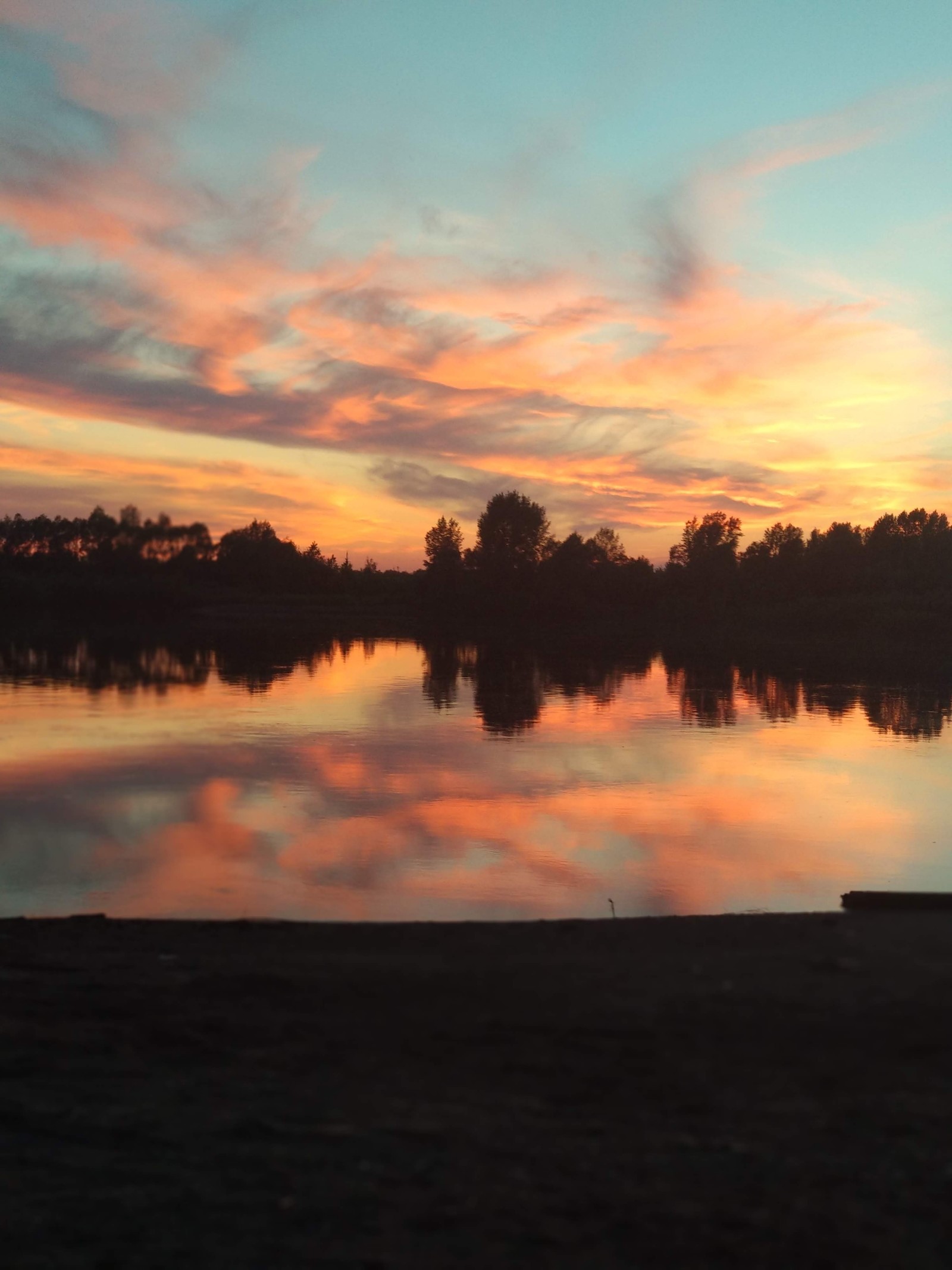 A little summer in a ribbon - My, Summer, Forest, River, Sunset, Clouds, Longpost