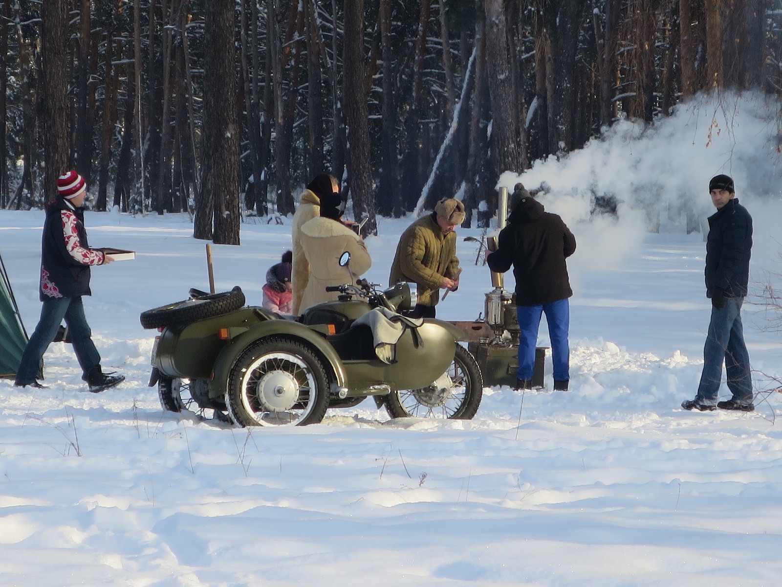 Winter rides. - My, Retro car, Motorcycles, Winter, Video, Longpost, Moto