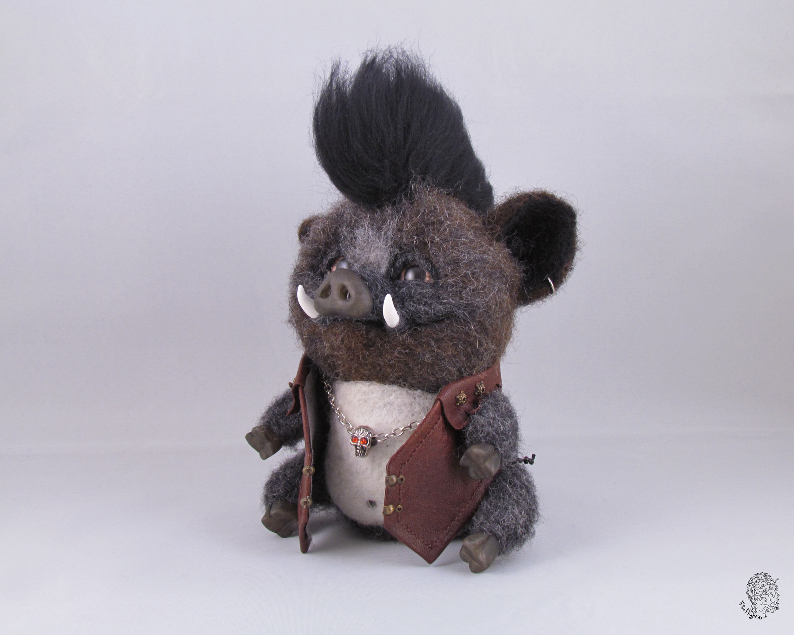 Billy Jr. - My, Boar, Author's toy, Dry felting, Needlework without process, Longpost, Handmade, Presents