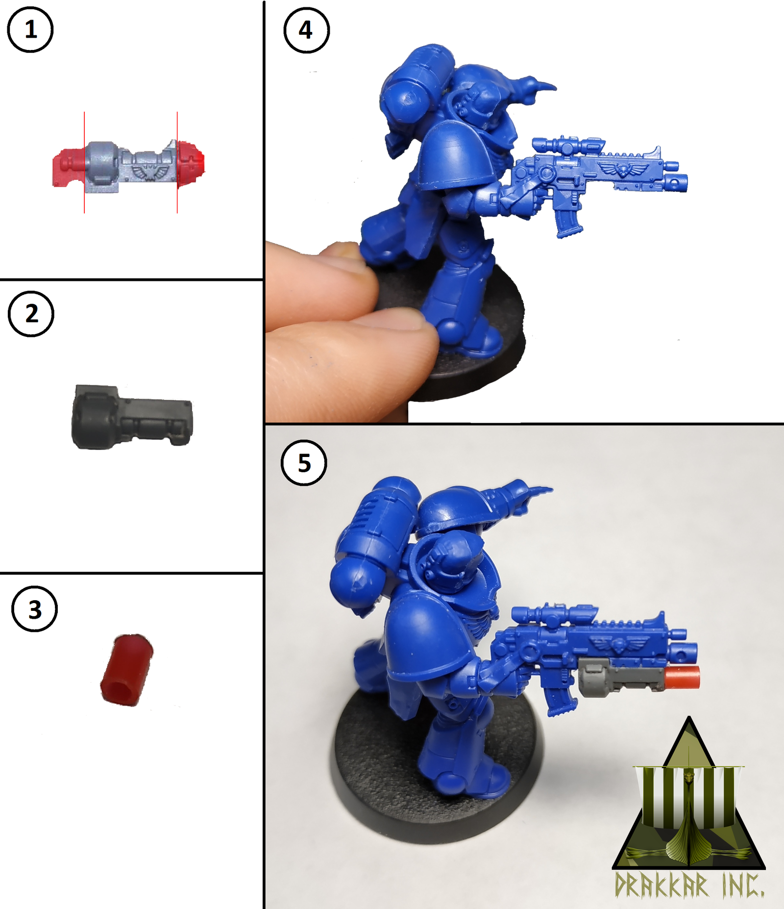 We make a grenade launcher for primaris - My, Warhammer 40k, Wh painting, Wh miniatures, Miniature, Painting miniatures, Hyde