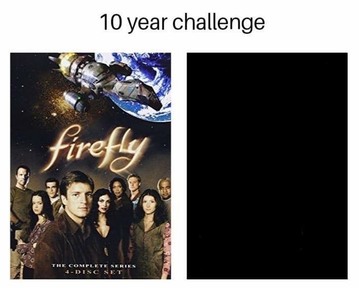 Firefly, 10 years later. - Nathan Fillion, 10yearschallenge, Instagram, The series Firefly