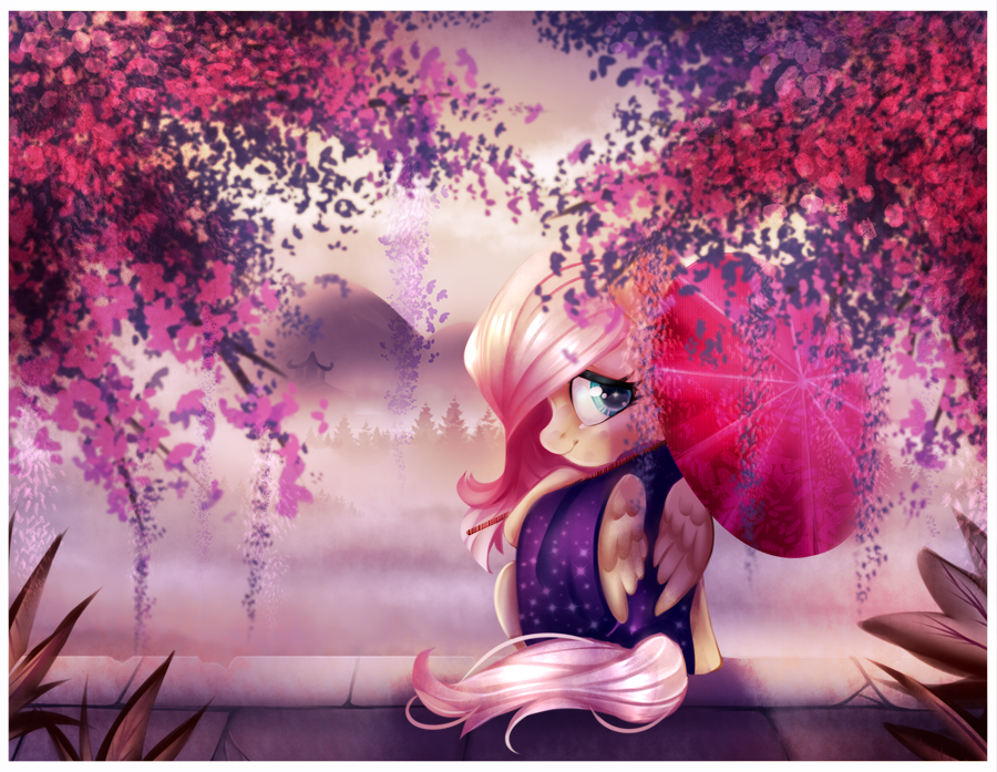 Flower Mountains - My little pony, PonyArt, Fluttershy, Cabbage-Arts