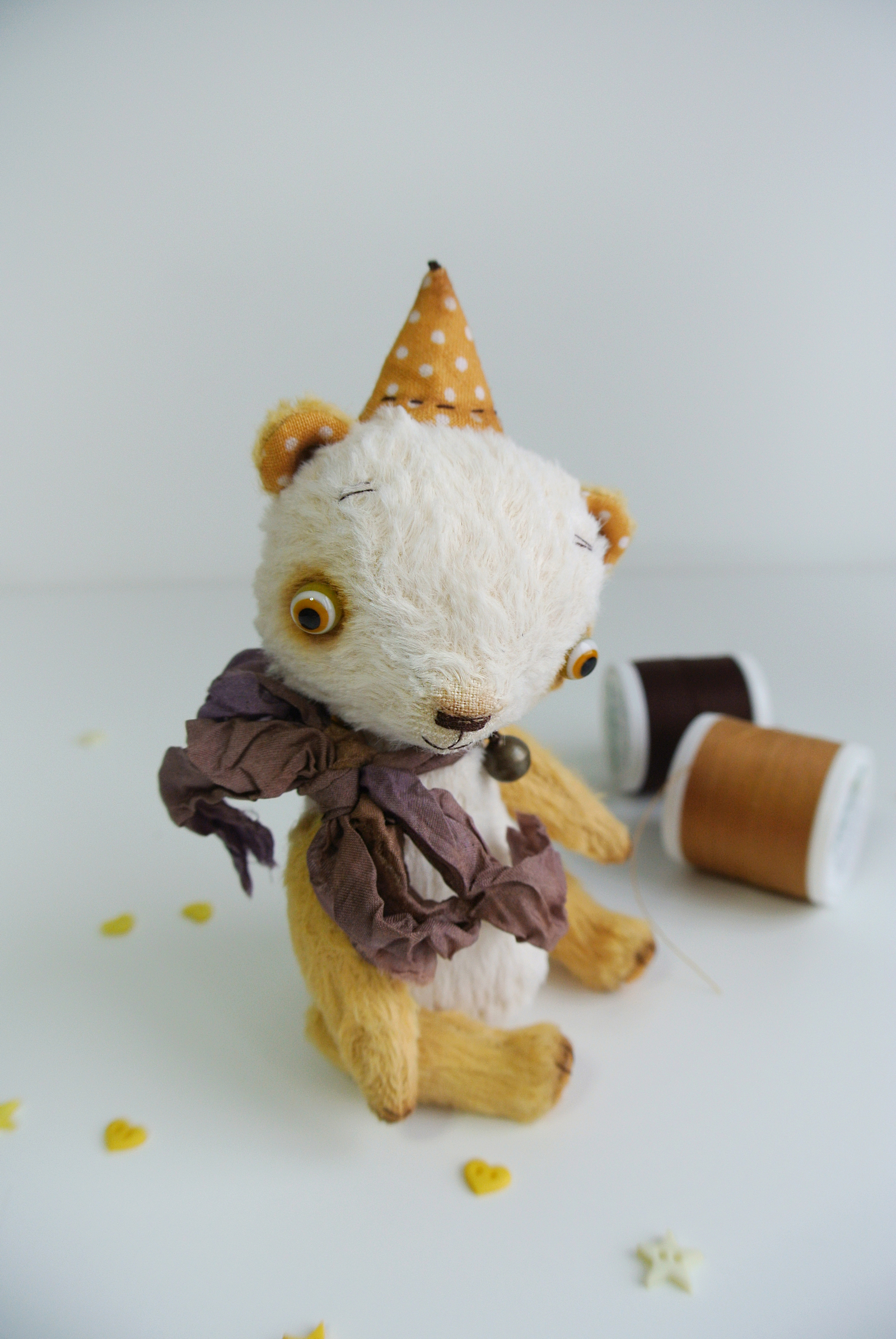 First bear of 2019 - My, Longpost, Handmade, Soft toy, With your own hands, Needlework without process, Teddy bear