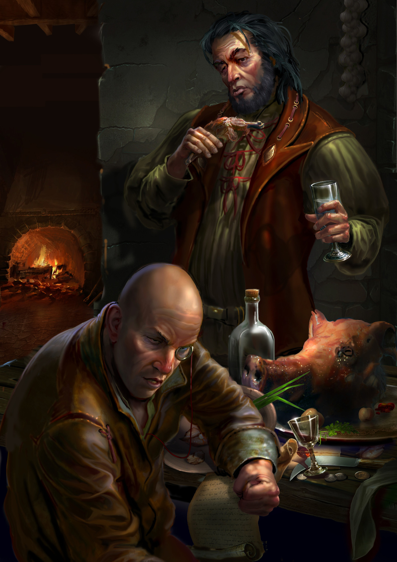 Thaler and Kalkstein - Art, Drawing, Witcher, Thaler, , Yuri Platov