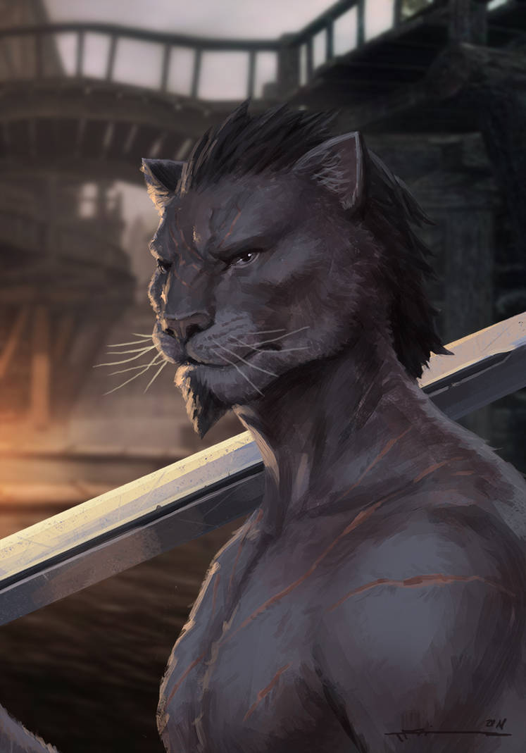 Bosmer and the Khajiit - The elder scrolls, Games, Art, Khajiit, Races, Arttair, Longpost