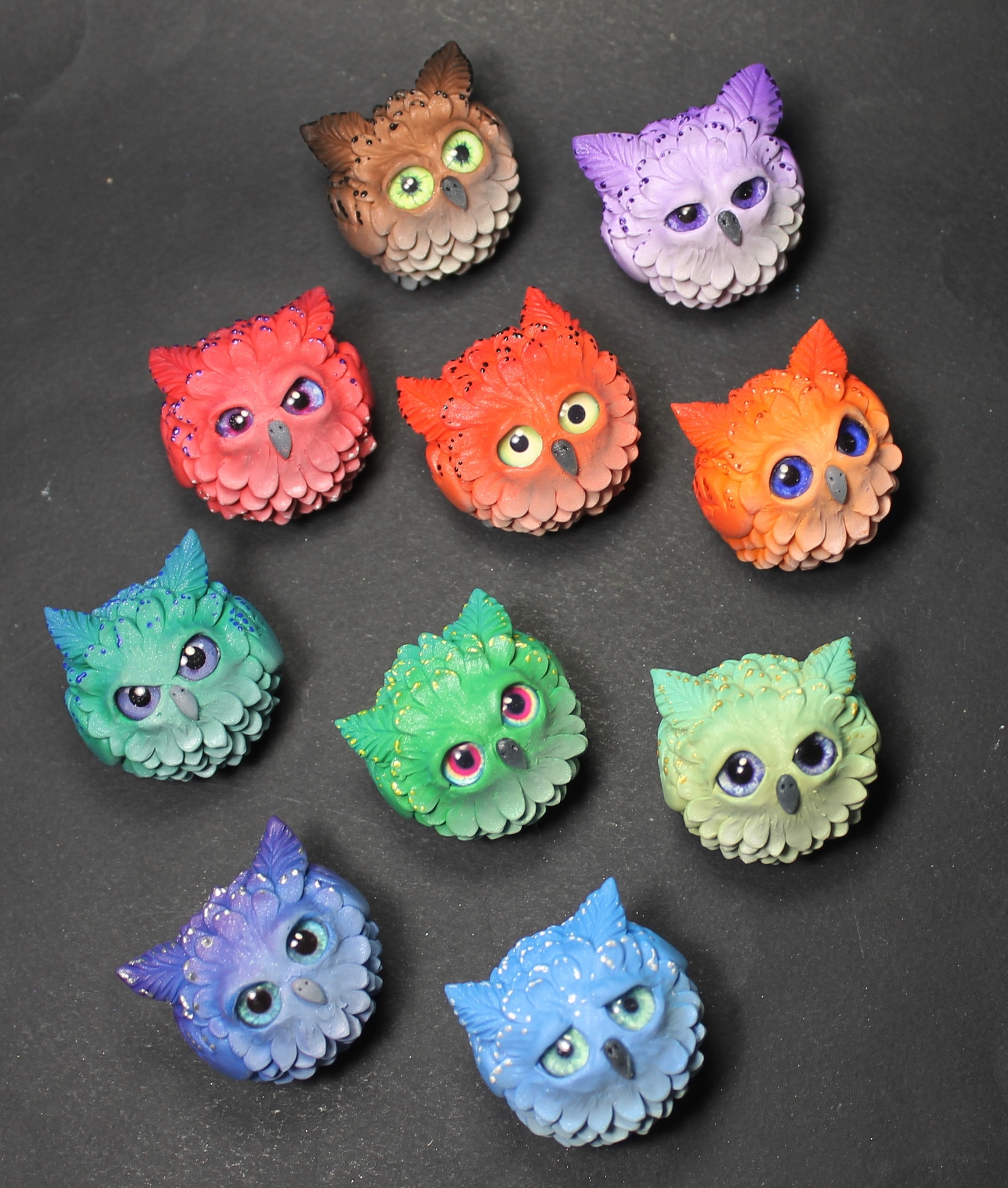 January owls - My, Needlework without process, Лепка, Polymer clay, Owl, Handmade, Longpost