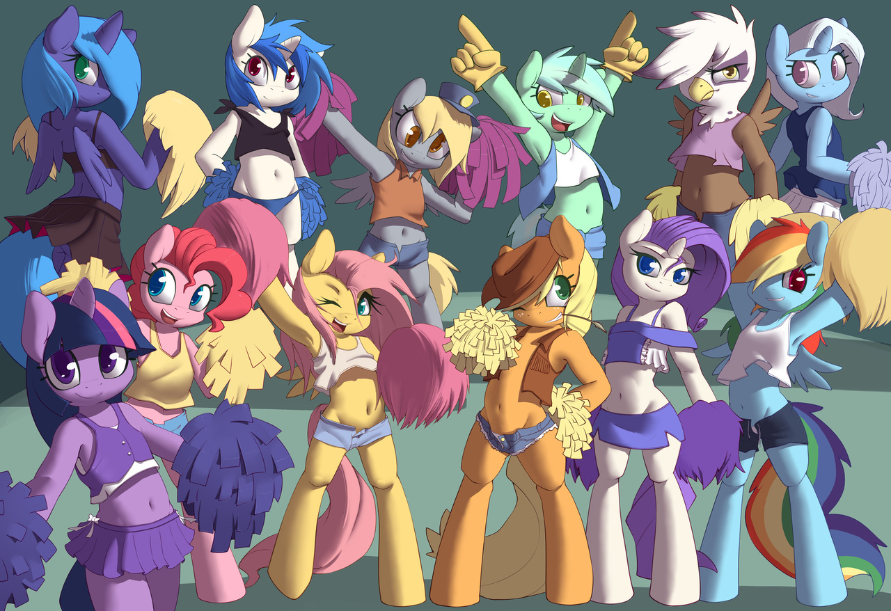 Best Support Group - My little pony, Mane 6, MLP Edge, Anthro, Princess luna, Derpy hooves, Lyra heartstrings, Trixie