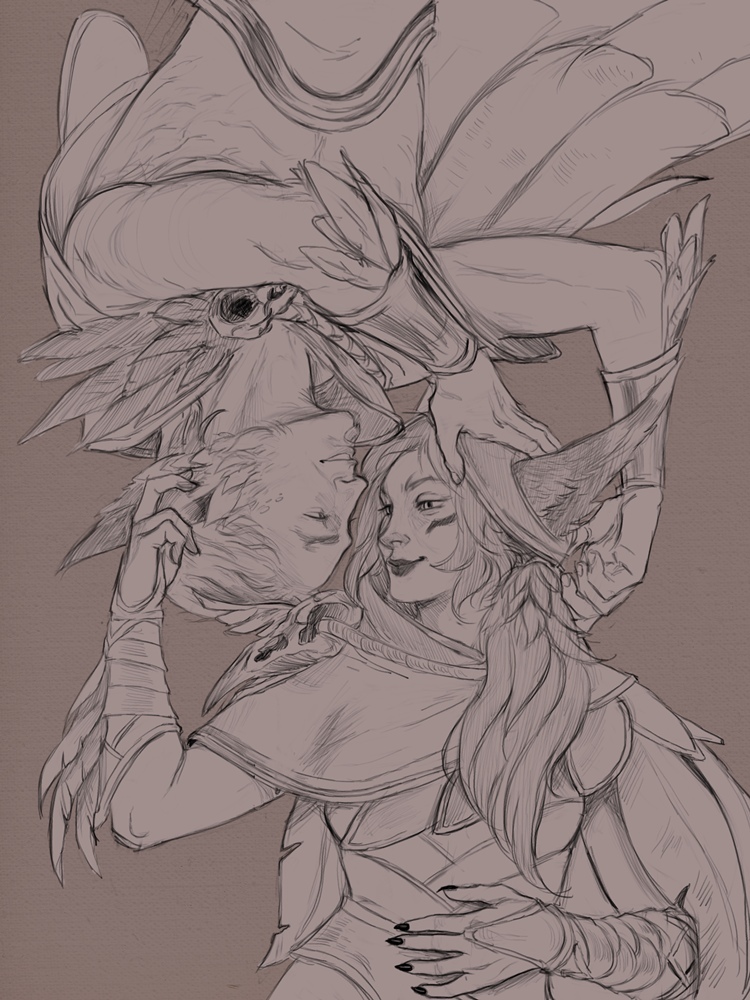 Rakan X Xayah Art - Art, , League of legends, Rakan, Xayah