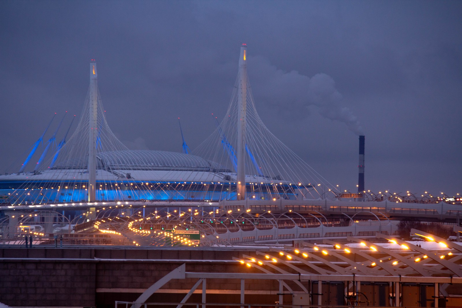 Zsd on the other side - My, The photo, Zsd, Bridge, Zenith Stadium, Longpost