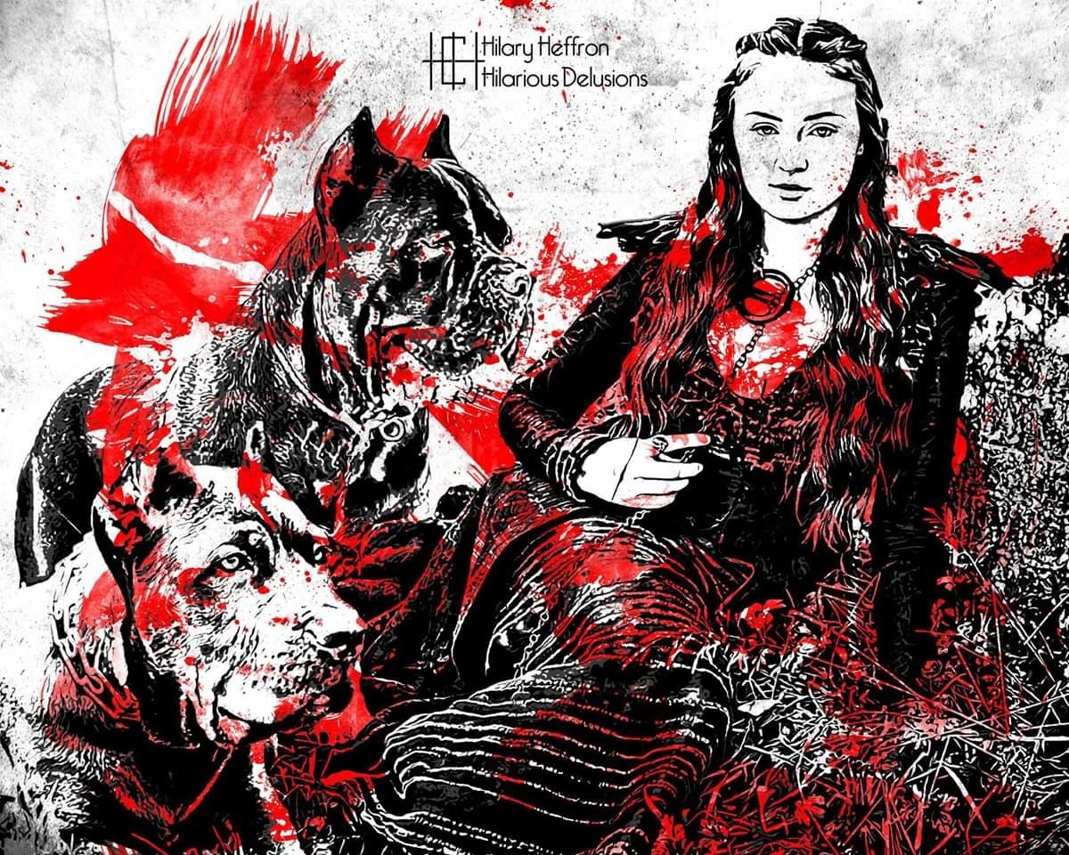 Cool art for Game of Thrones. - Game of Thrones, Jon Snow, Sansa Stark, Arya stark, Tyrion Lannister, Sandor Clegane, Brienne, Longpost