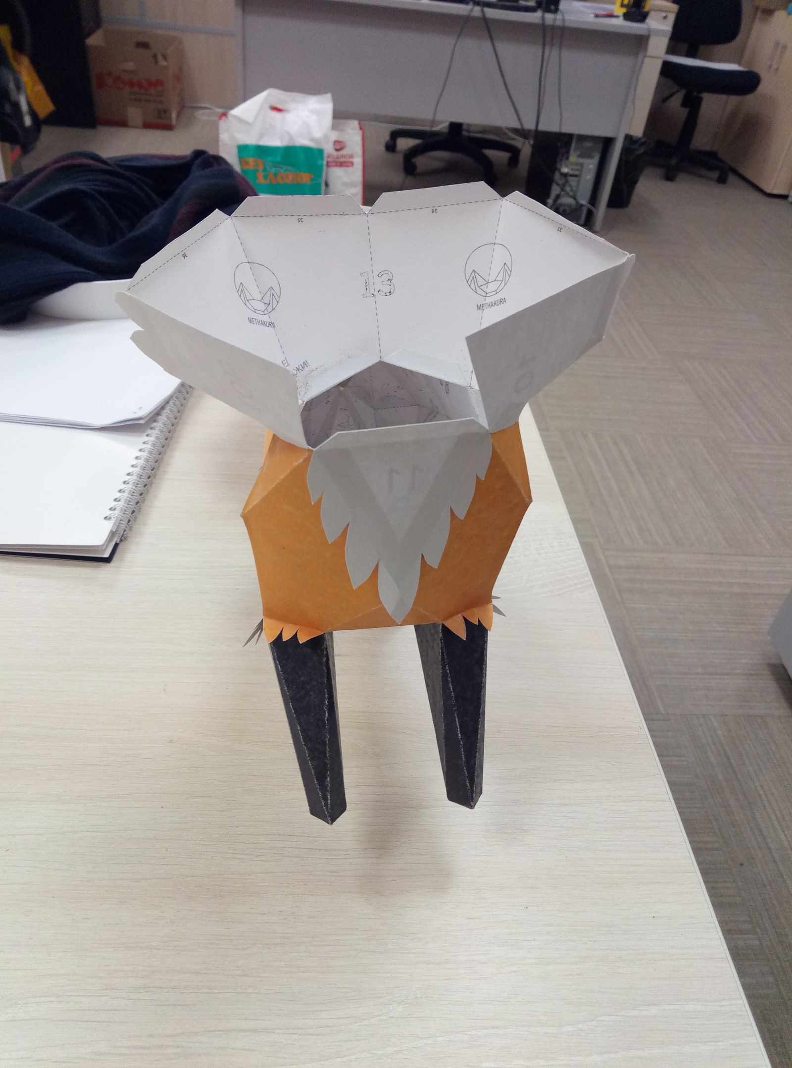 And I made a gift fox - My, Papercraft, Methakura, Fox, Longpost, Paper products, With your own hands