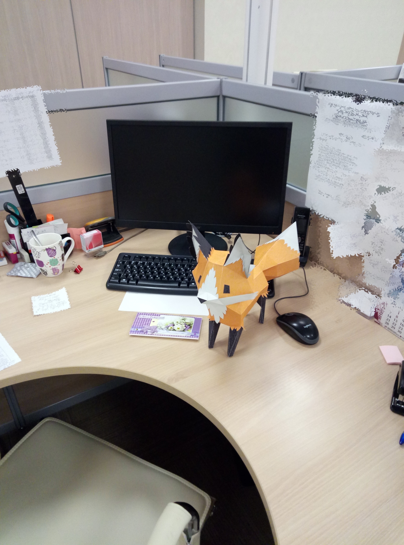 And I made a gift fox - My, Papercraft, Methakura, Fox, Longpost, Paper products, With your own hands