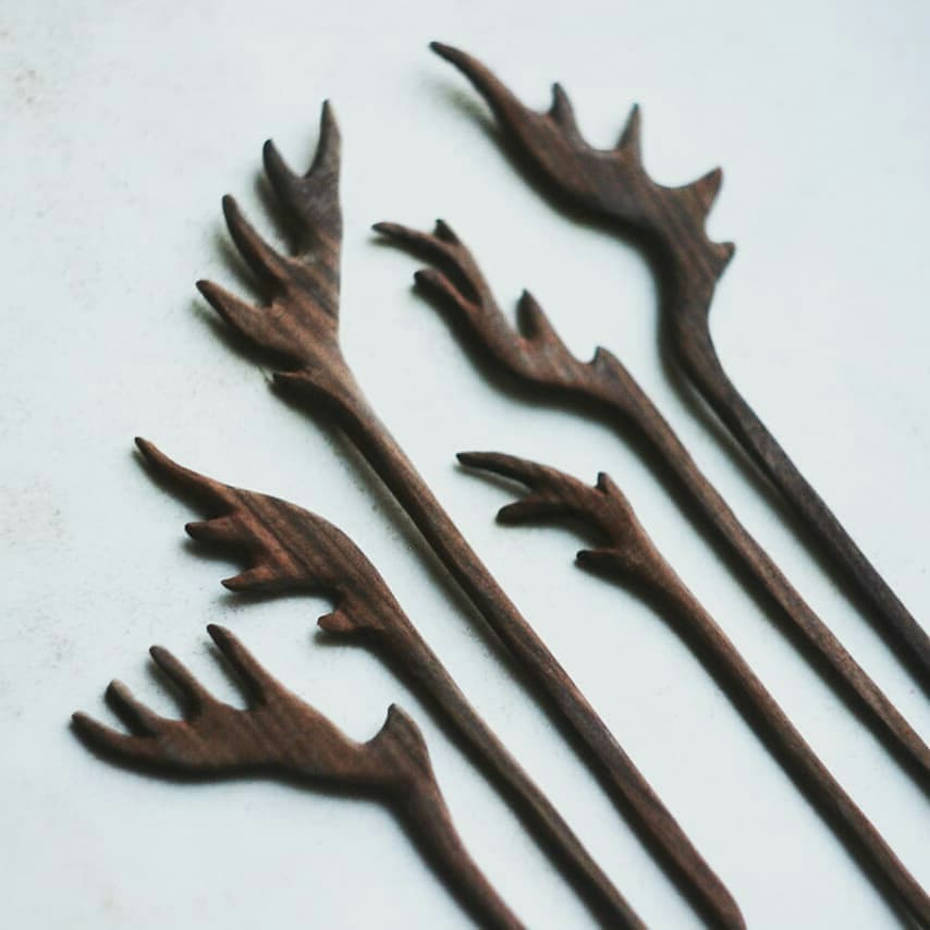 Hairpins-horns. - My, Tree, Wood carving, Hairpins, Handmade, Longpost