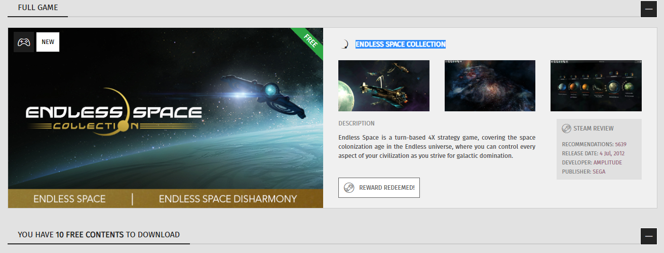 ENDLESS SPACE COLLECTION (Steam) FREE - Steam, Free, Free!, Freebie, Steam freebie