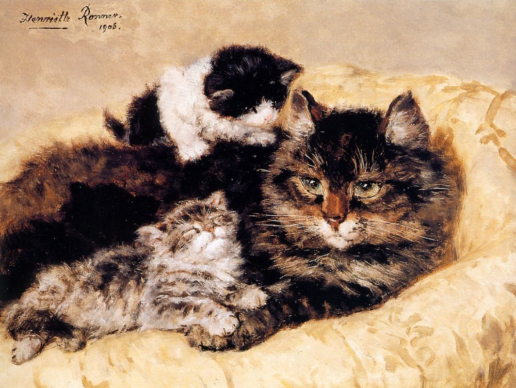 The charm of cats in the paintings of Henrietta Ronner-Kniep - Painting, cat, , Animalistics, Artist, Longpost