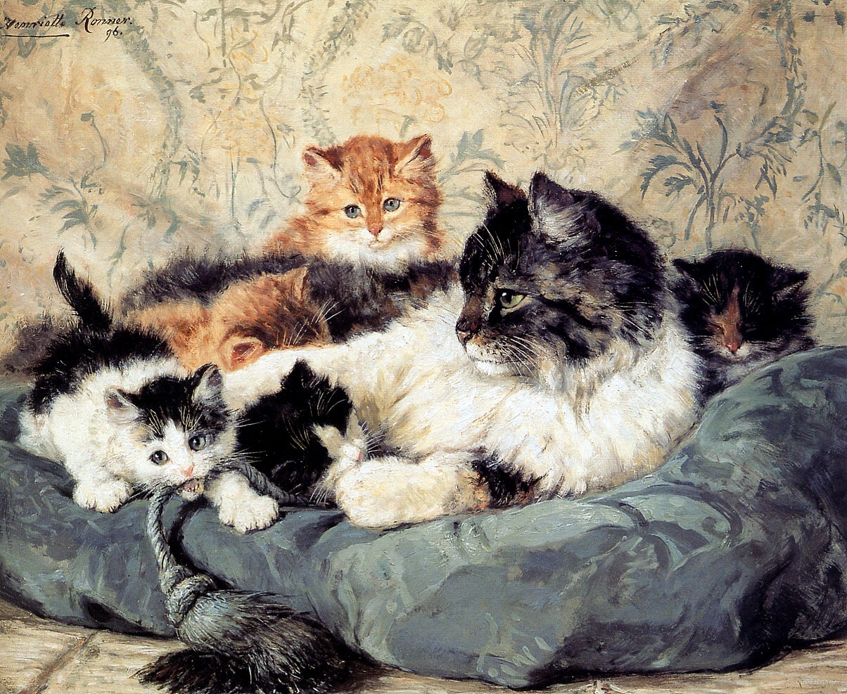 The charm of cats in the paintings of Henrietta Ronner-Kniep - Painting, cat, , Animalistics, Artist, Longpost