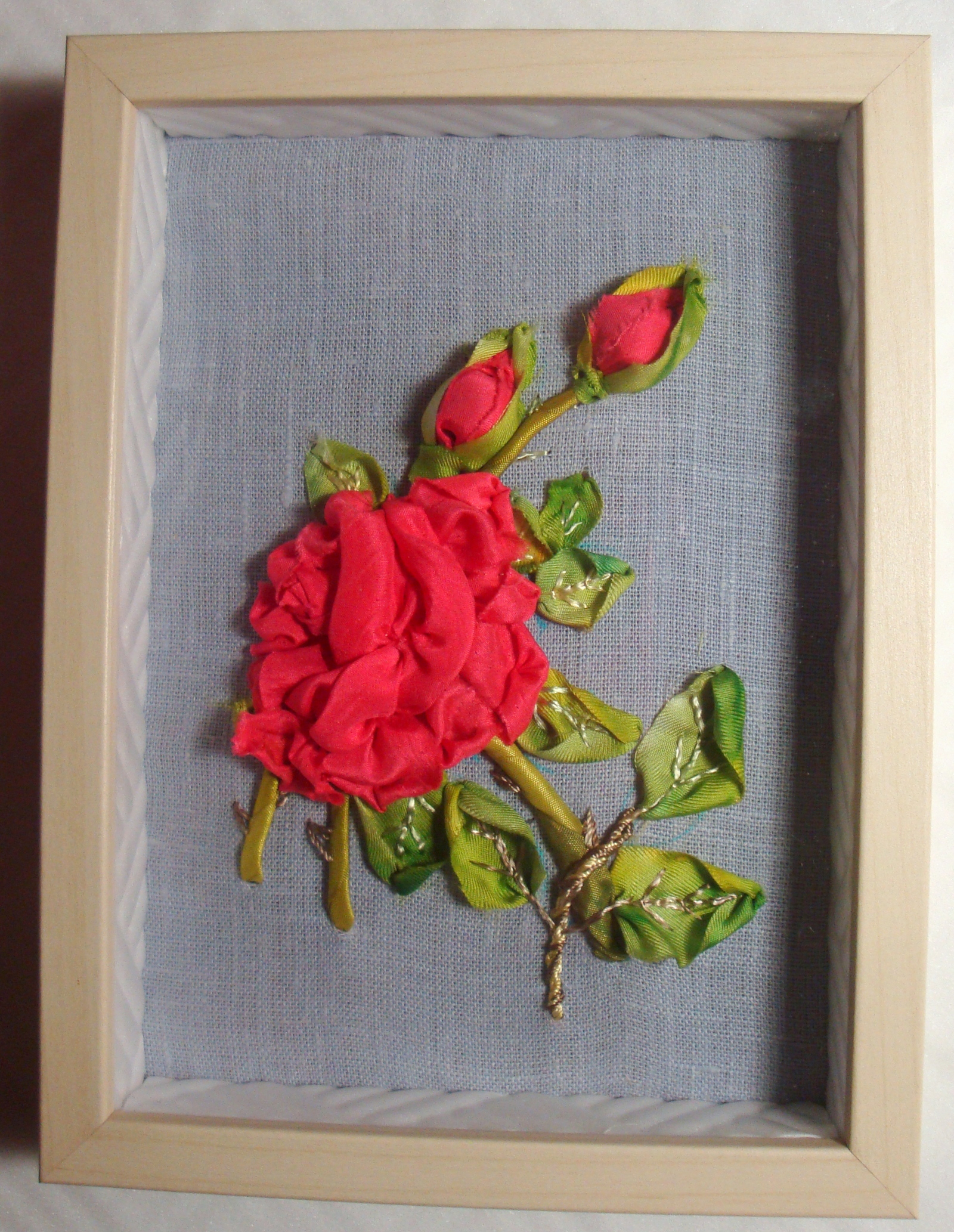 Rose to yourself beloved on Tatyana's day - My, Friday tag is mine, Handmade, Embroidery with ribbons, Needlework without process, Longpost