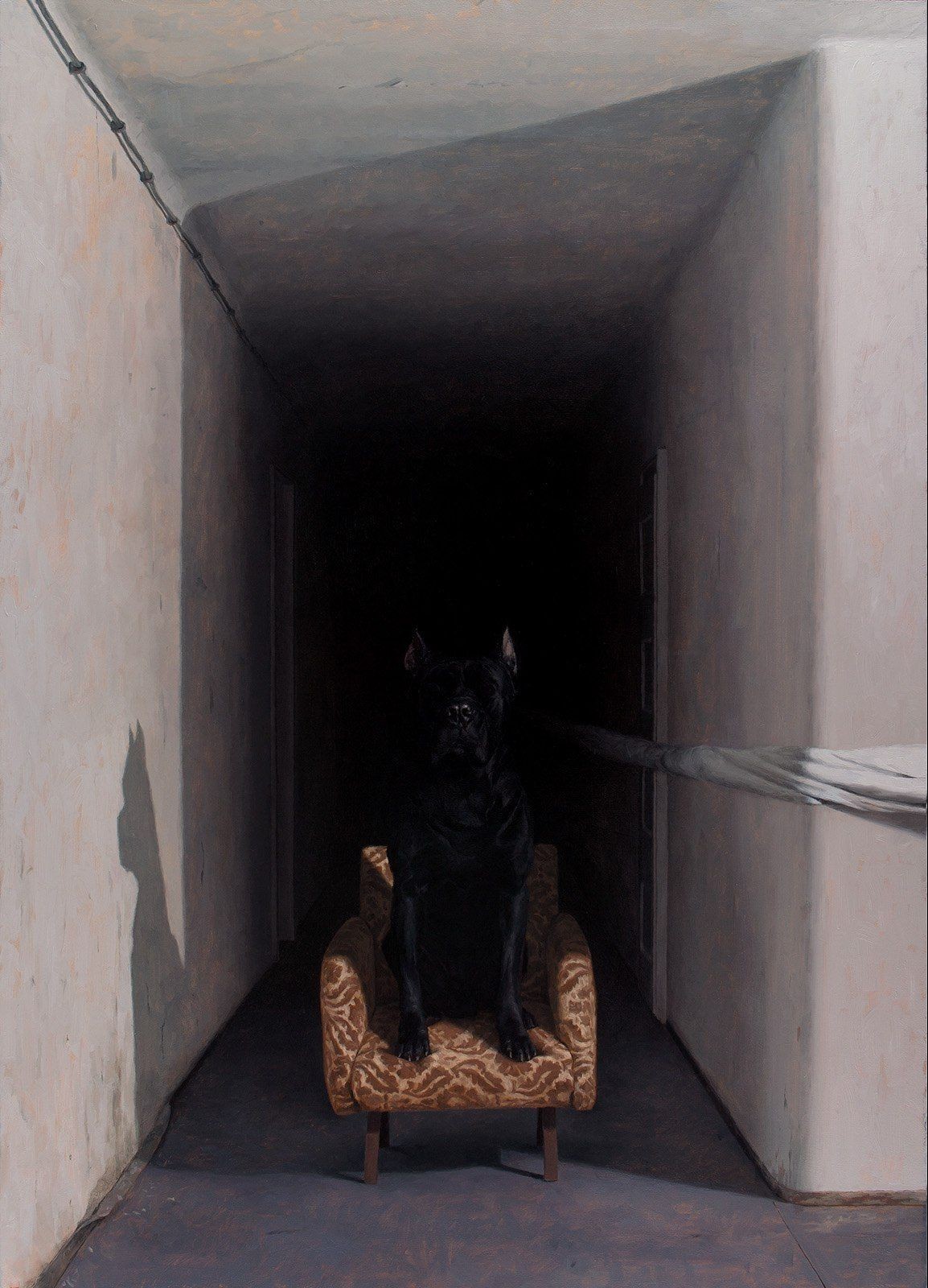 Картина которая вызывает панику. Драган Бибин картины. Сербский художник Драган Бибин. Драган Бибин ужас. Драган Бибин собака.