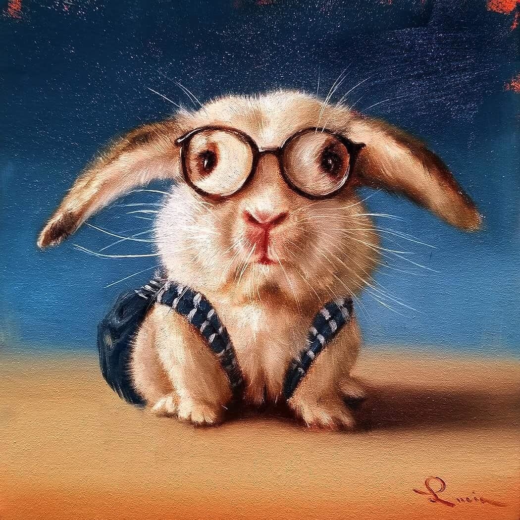 smart rabbit - Art, Painting, Artist, Art, Rabbit, Clever, School, Lucia Heffernan