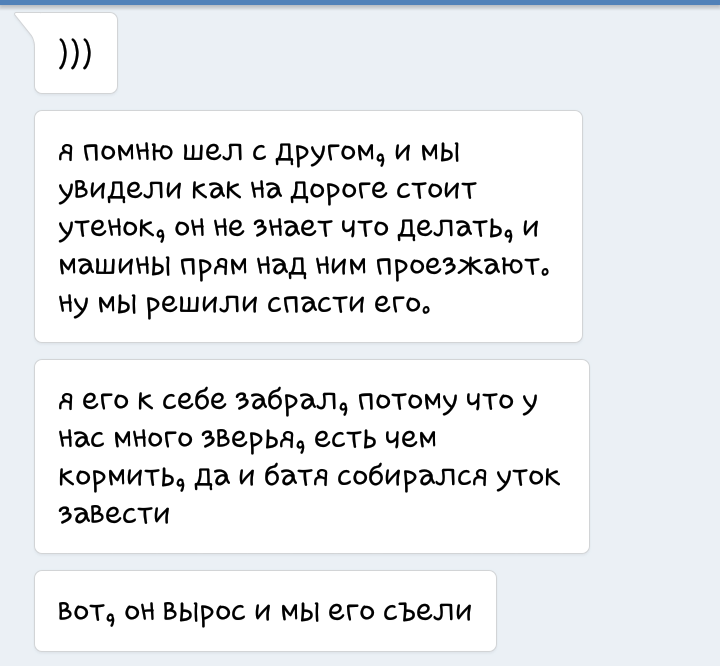 Утиные истории - Моё, Доброта, Скриншот, Спасение животных, Птичку жалко, Переписка