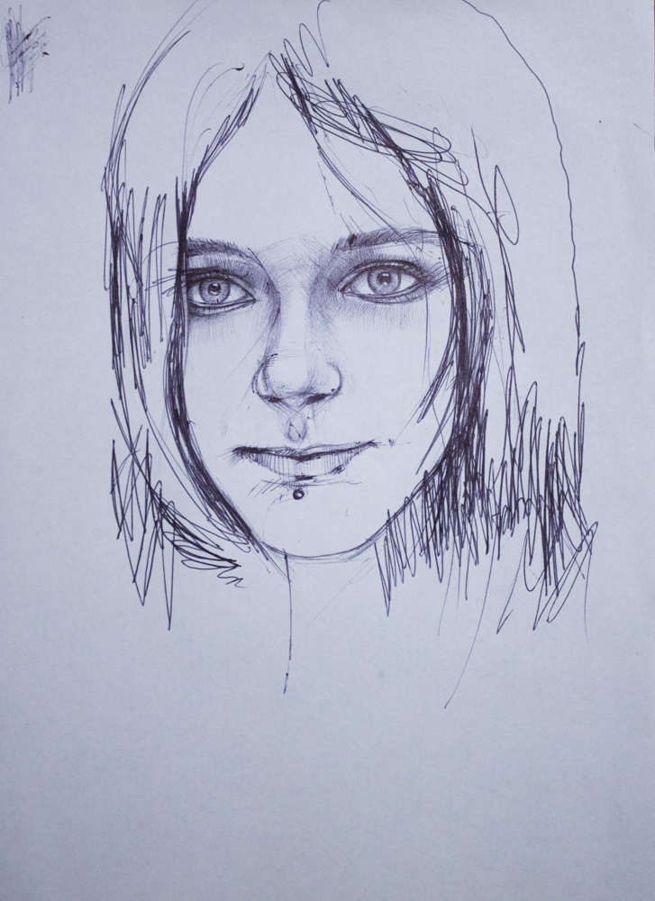 Young woman - My, Graphics, Drawing