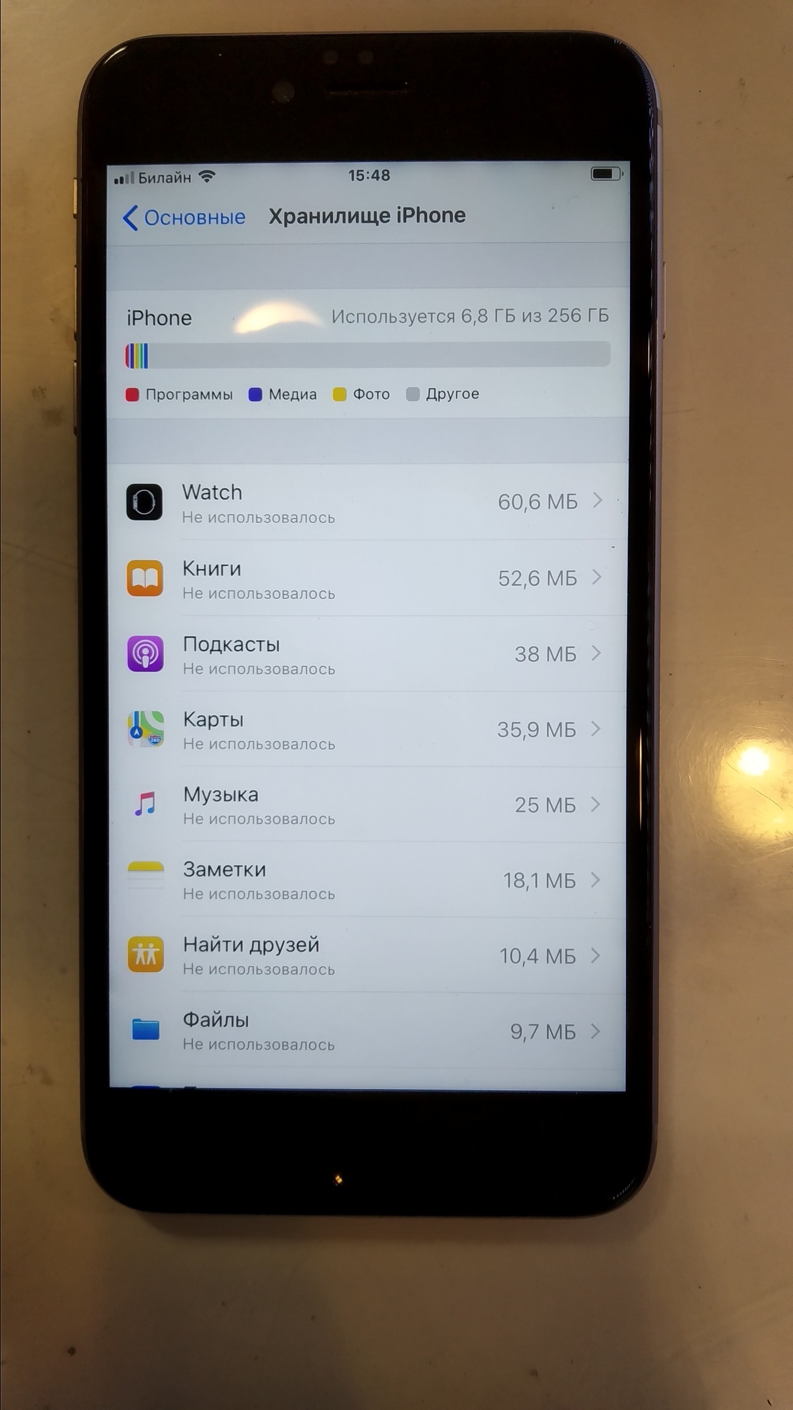 Iphone 6s plus 256gb - My, iPhone 6s, Longpost, Memory, The size, Screenshot