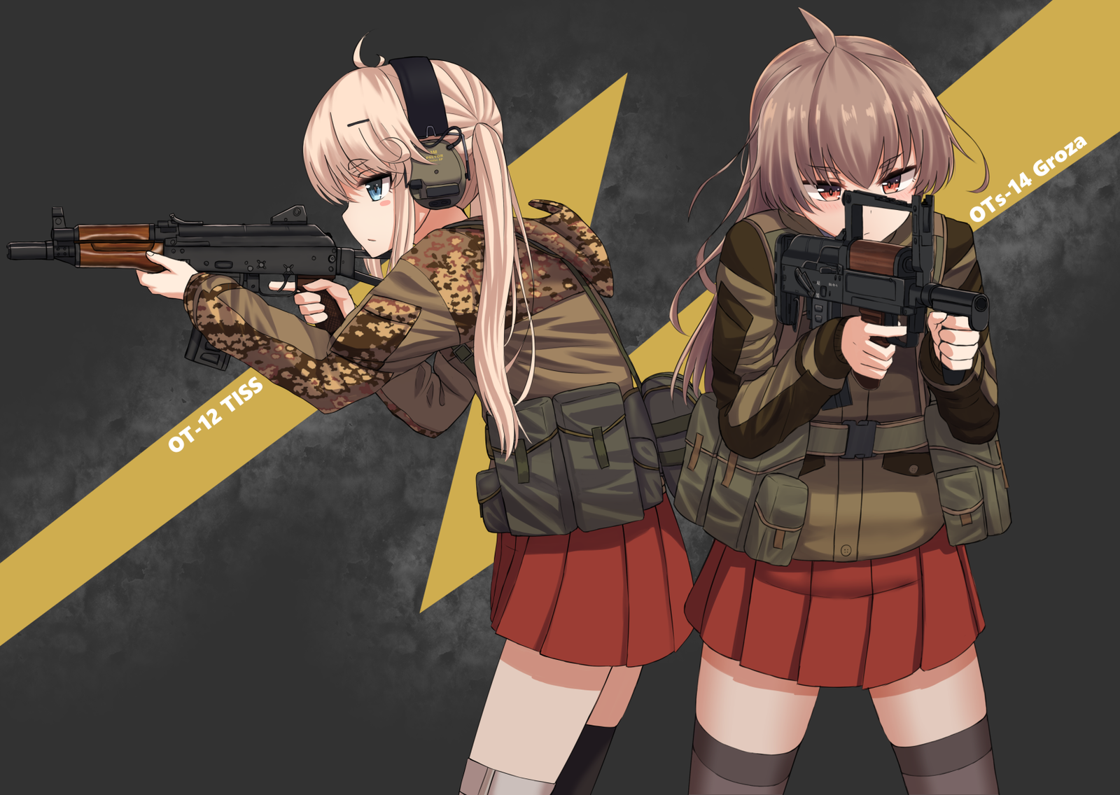 Girls frontline - Anime, Girls frontline, 9a-91, Negev, Ump45, Anime art, , Longpost