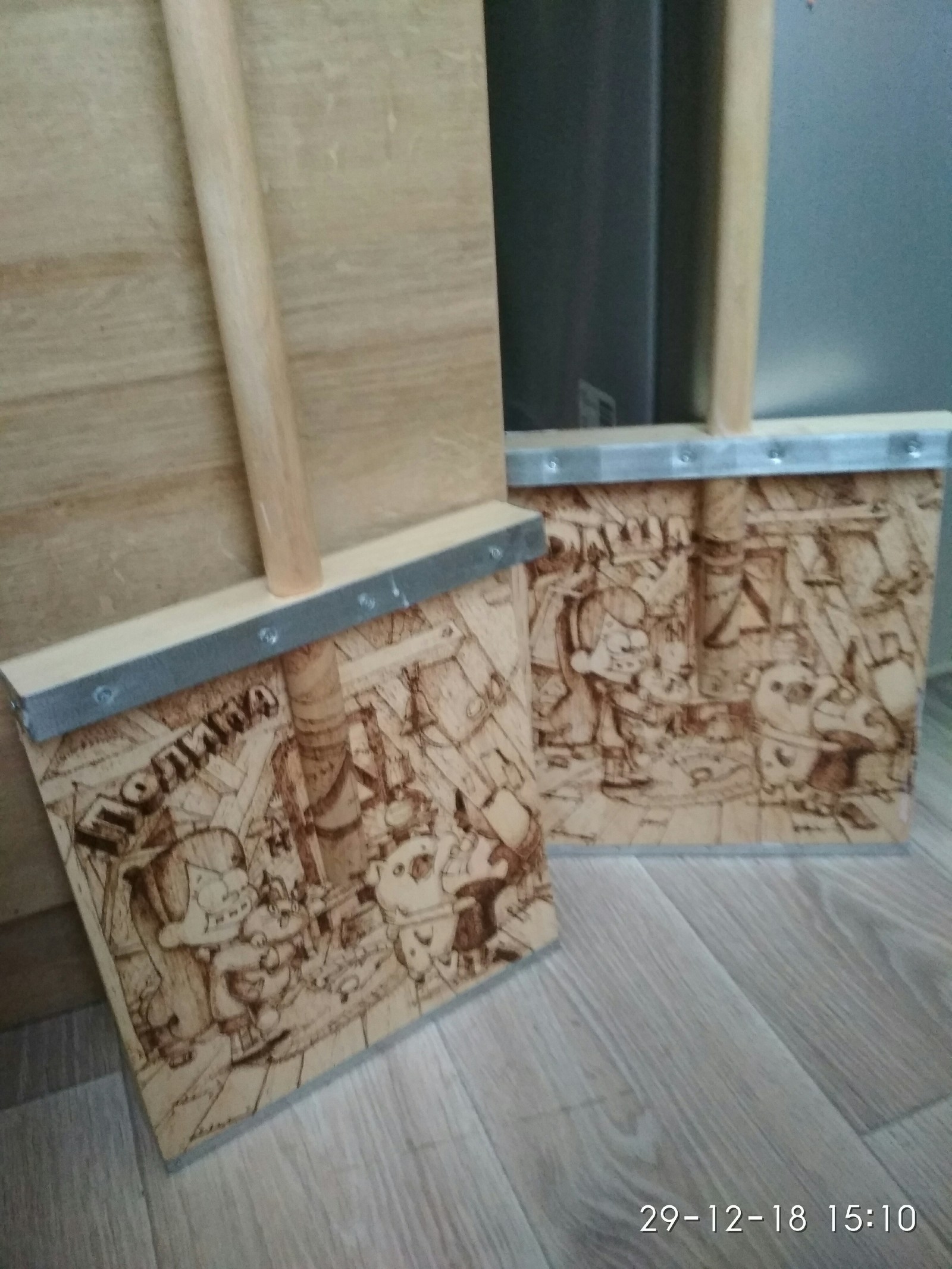 Piece of wood, part 3 - My, Shovel, Pyrography, Longpost, Needlework without process, Burning out