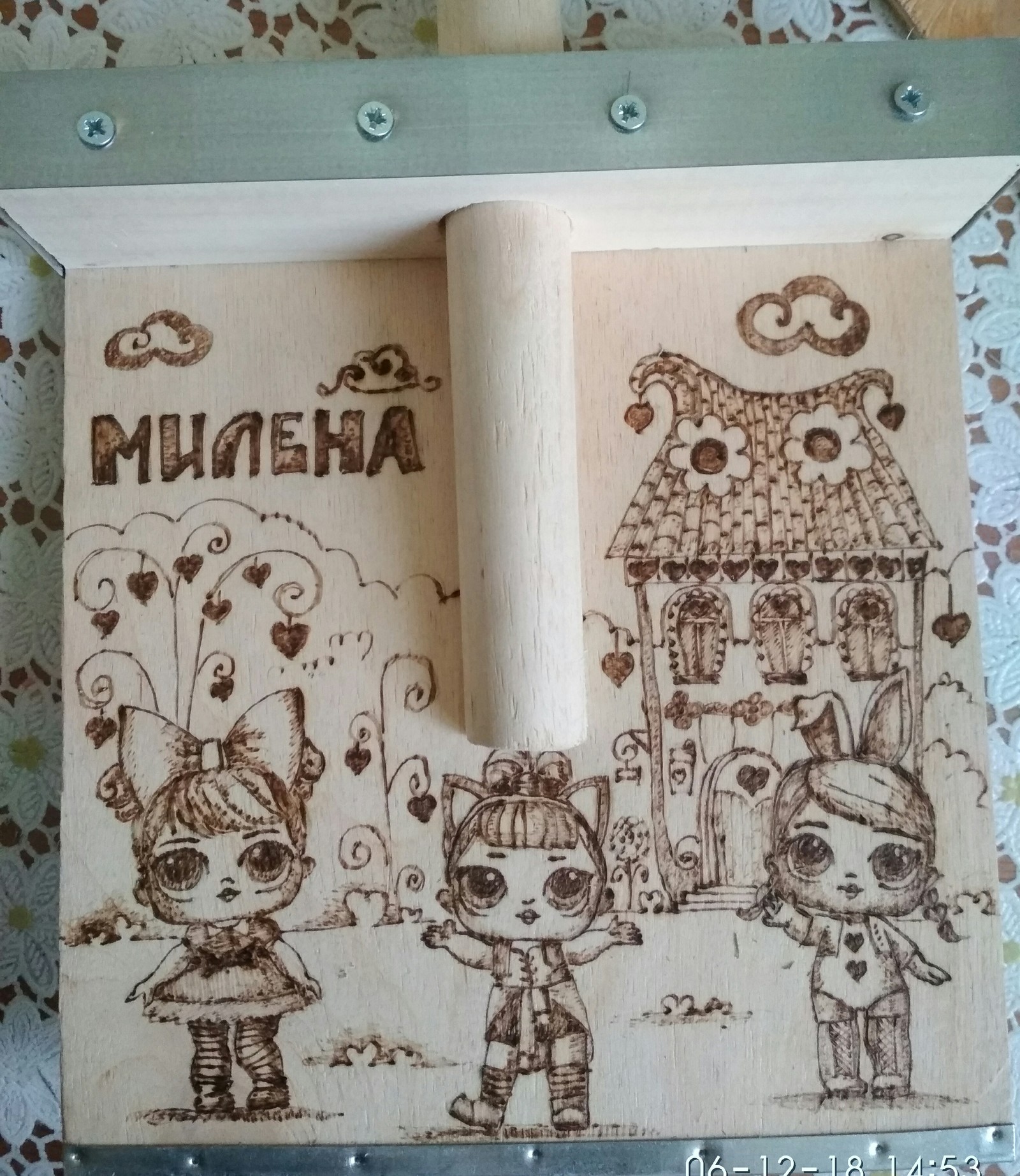 Piece of wood, part 3 - My, Shovel, Pyrography, Longpost, Needlework without process, Burning out