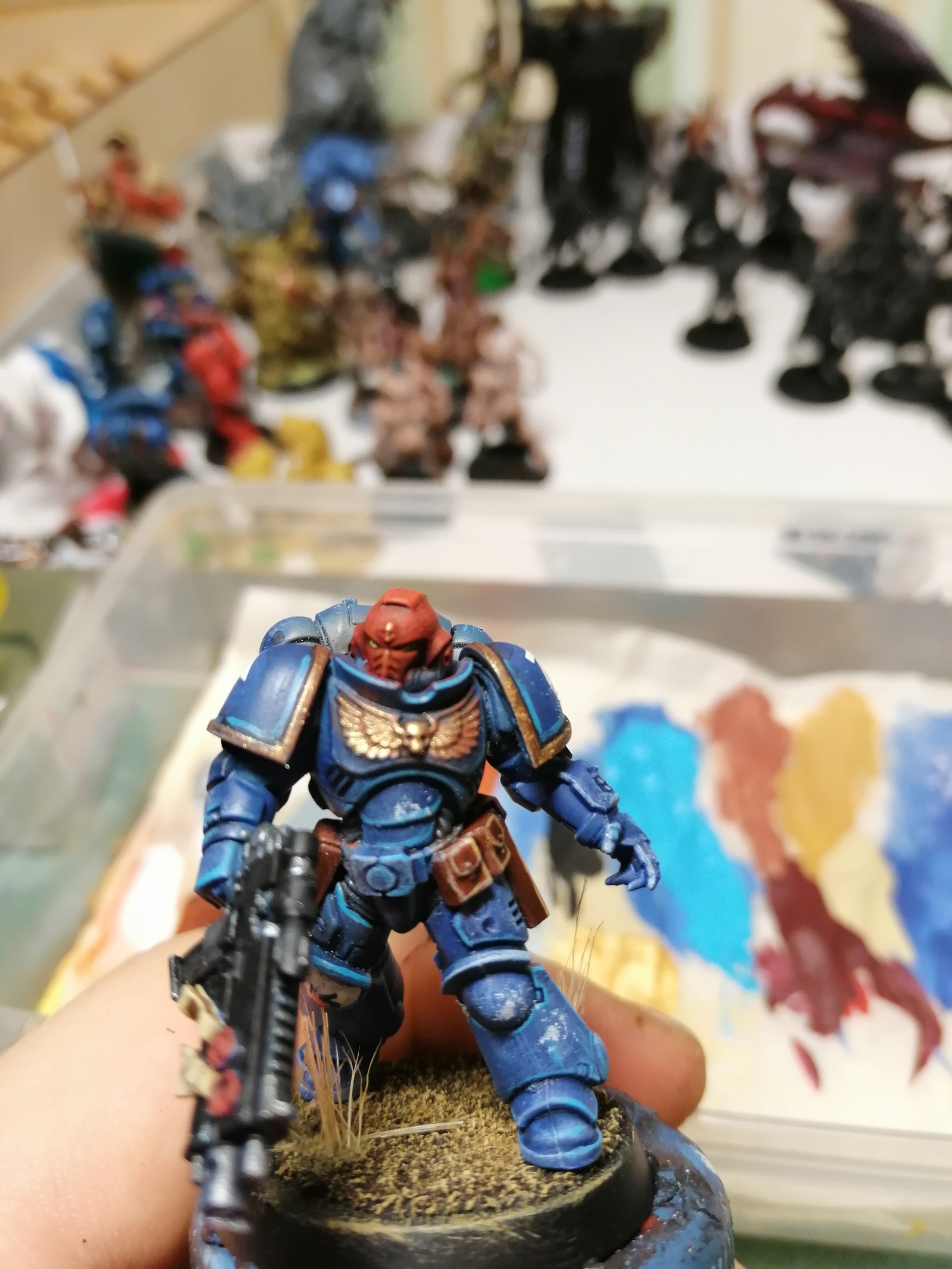 Tabletop check) what are you coloring now? - My, Wh miniatures, Painting miniatures, Primaris space marines, Ultramarines, Work in progress, Longpost