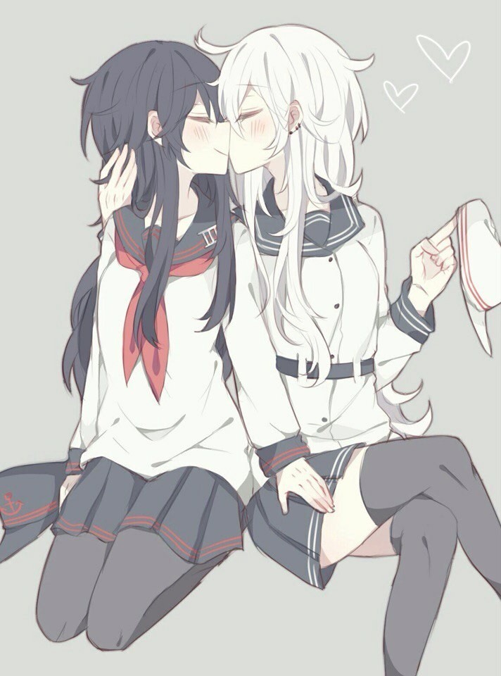 Hibiki & Akatsuki - Yuri, Hibiki, Akatsuki, Kantai collection, Anime art, Anime