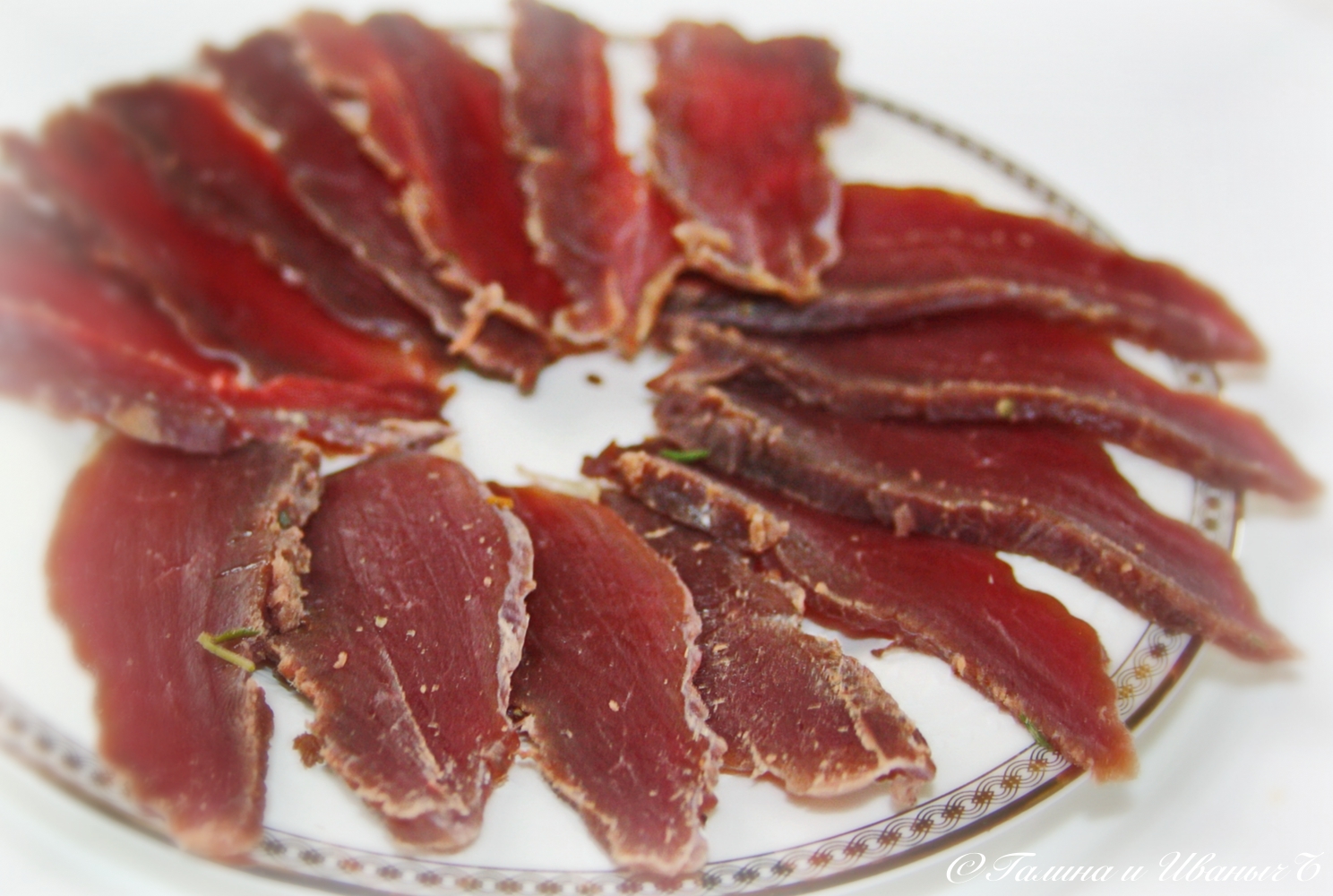 Duck with Goose in cognac ... with port wine ... like carpaccio - My, Duck, Raw dried meat, Cognac, Port wine, Longpost