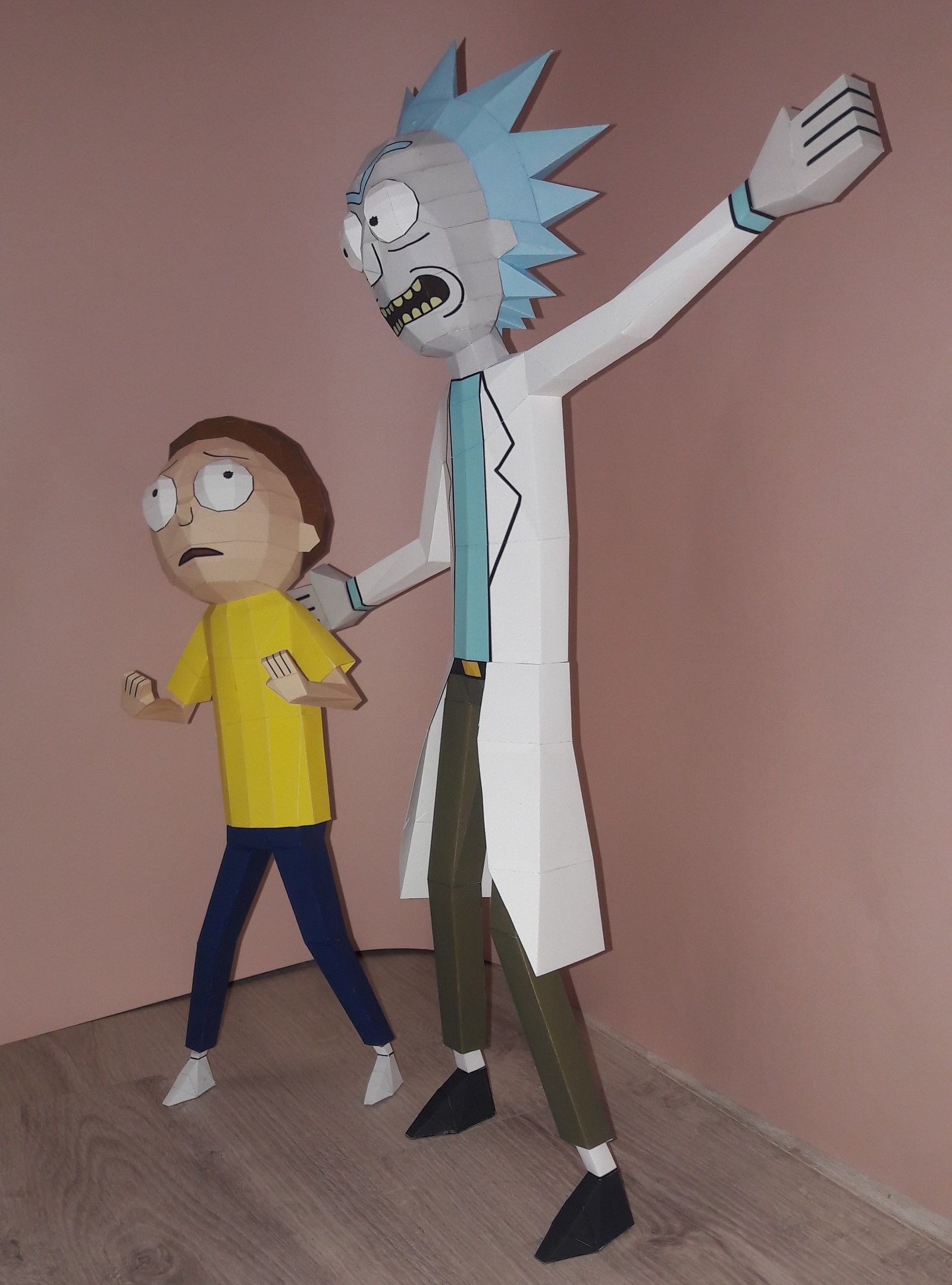 rick and morty papercraft paper figures - My, Rick and Morty, Needlework with process, Papercraft, Longpost