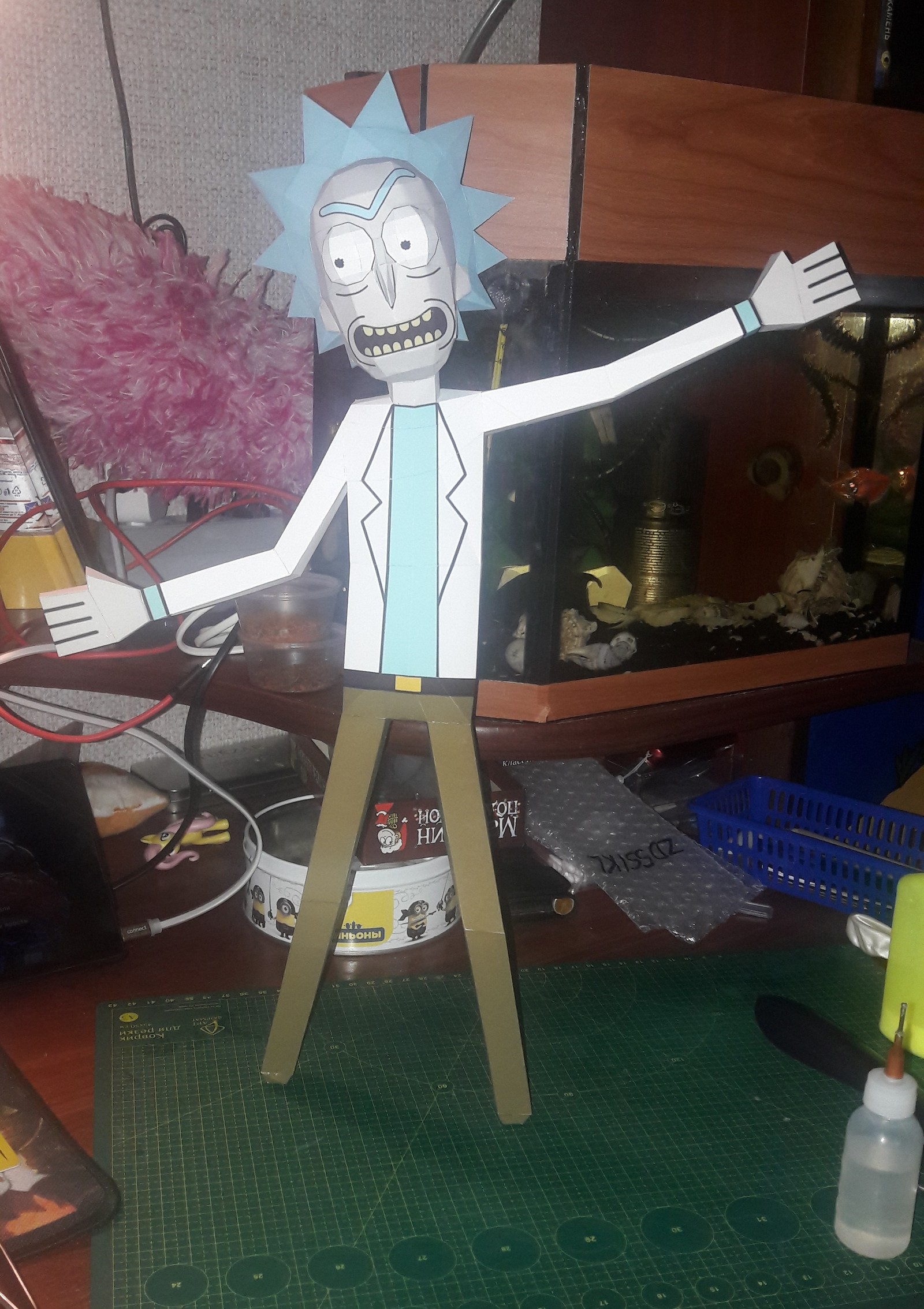 rick and morty papercraft paper figures - My, Rick and Morty, Needlework with process, Papercraft, Longpost