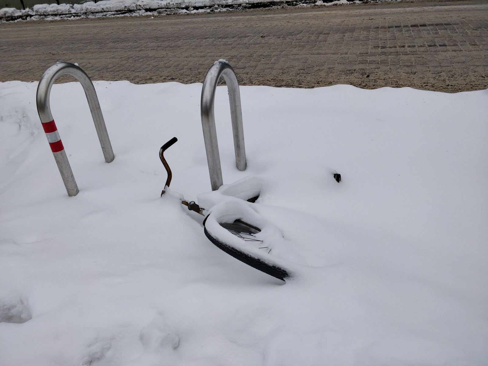 Winter bike racks in Helsinki. - A bike, Bicycle parking, Helsinki, Longpost