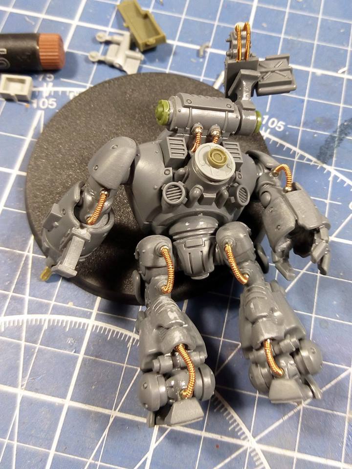 Kastelan Robot (Soviet dieselpunk) - My, Miniature, Warhammer 40k, Modeling, Longpost