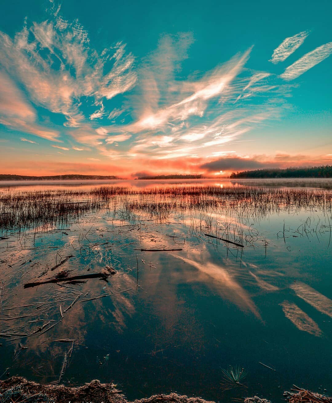 sunsets. - Sunset, Lake, The photo, beauty of nature, Longpost