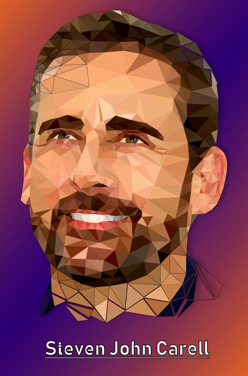 Mastering polygons and Illustrator - My, TV series office, Michael scott, Actors and actresses, Portrait, Art, Low poly, Longpost