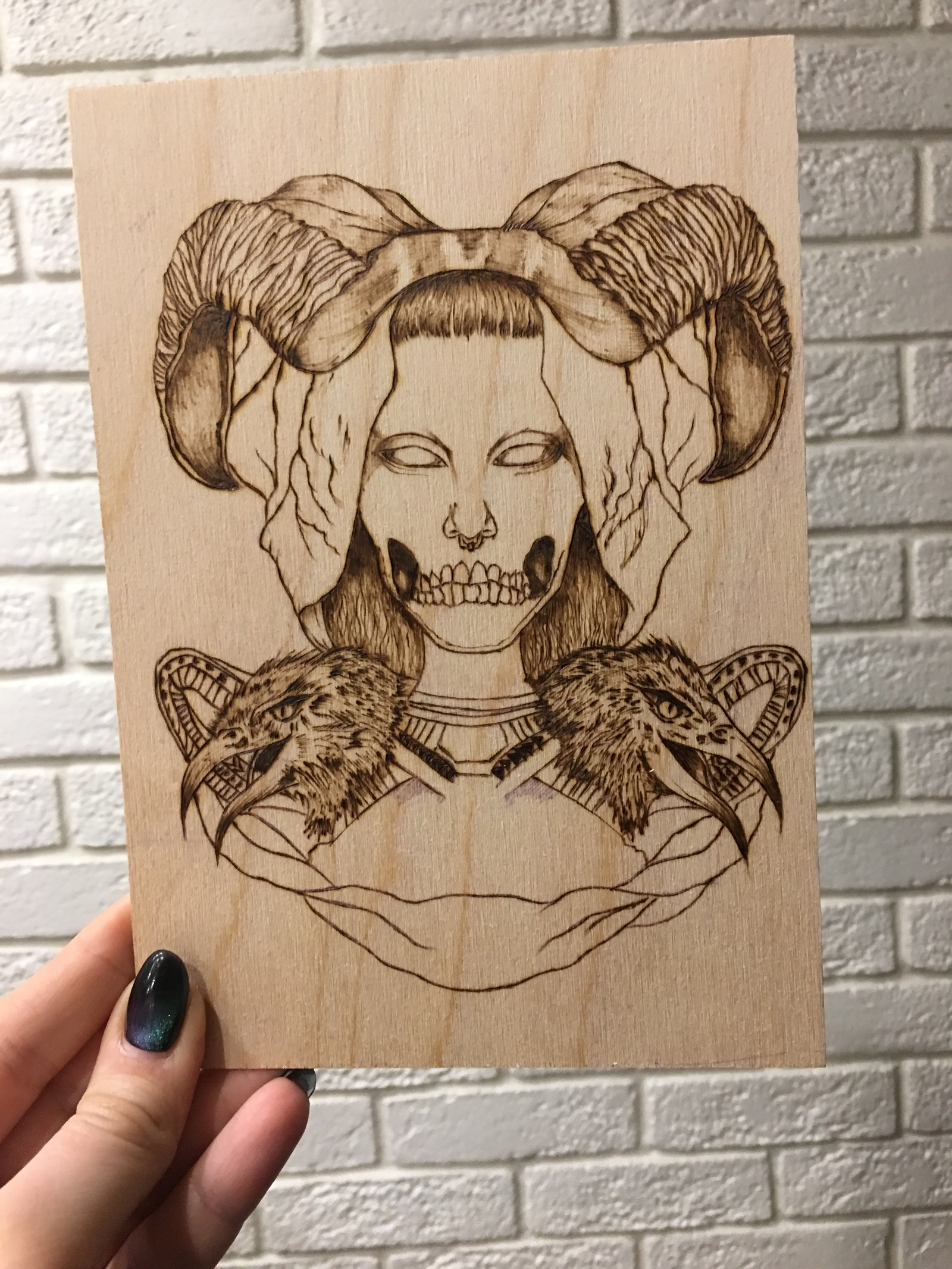 Everyone has demons - My, Pyrography, Needlework with process, Longpost, With your own hands, Gothic