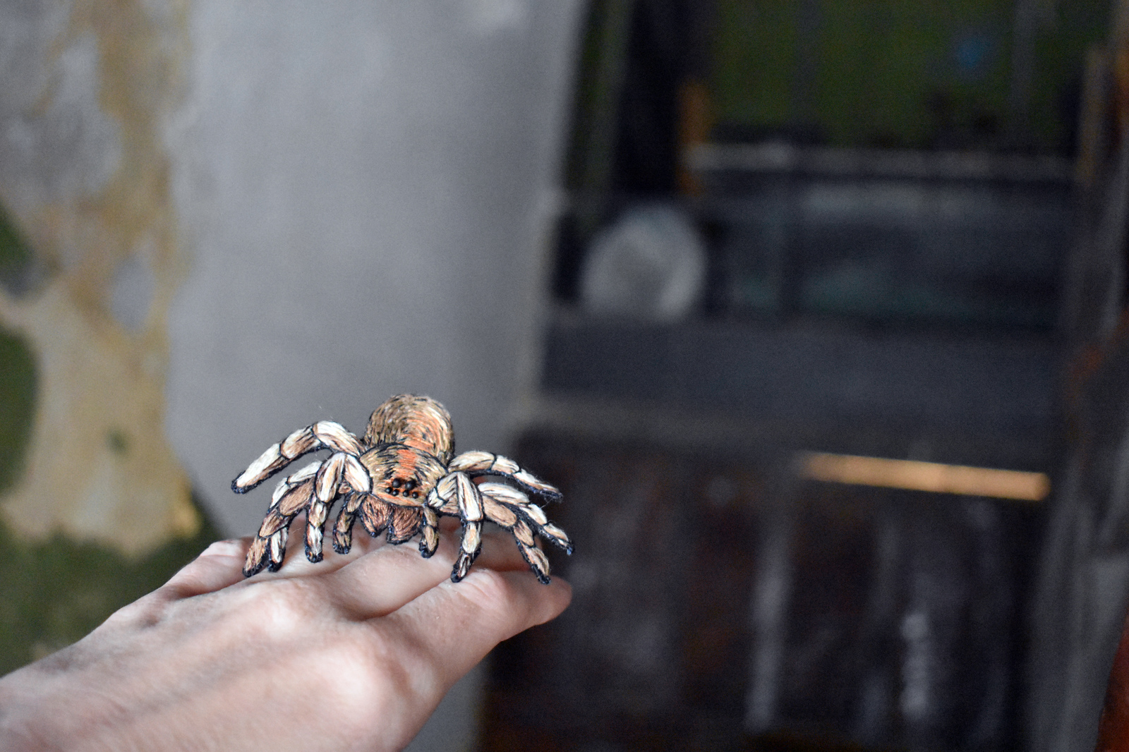 Spiders - My, Needlework without process, Arachnophobia, Spider, Brooch, With your own hands, Attic, Gloomy, Longpost