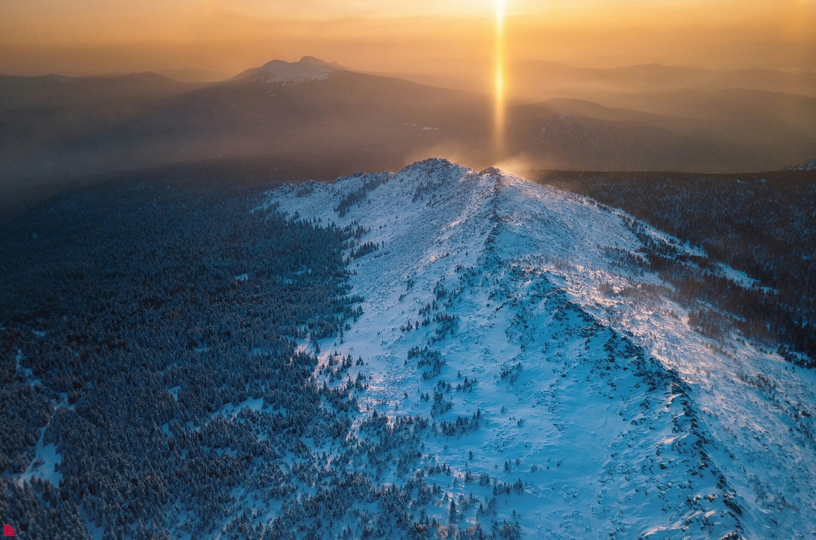 Sunstroke - Southern Urals, Ural, Taganay, The mountains, Winter, Snow, The photo, Nature