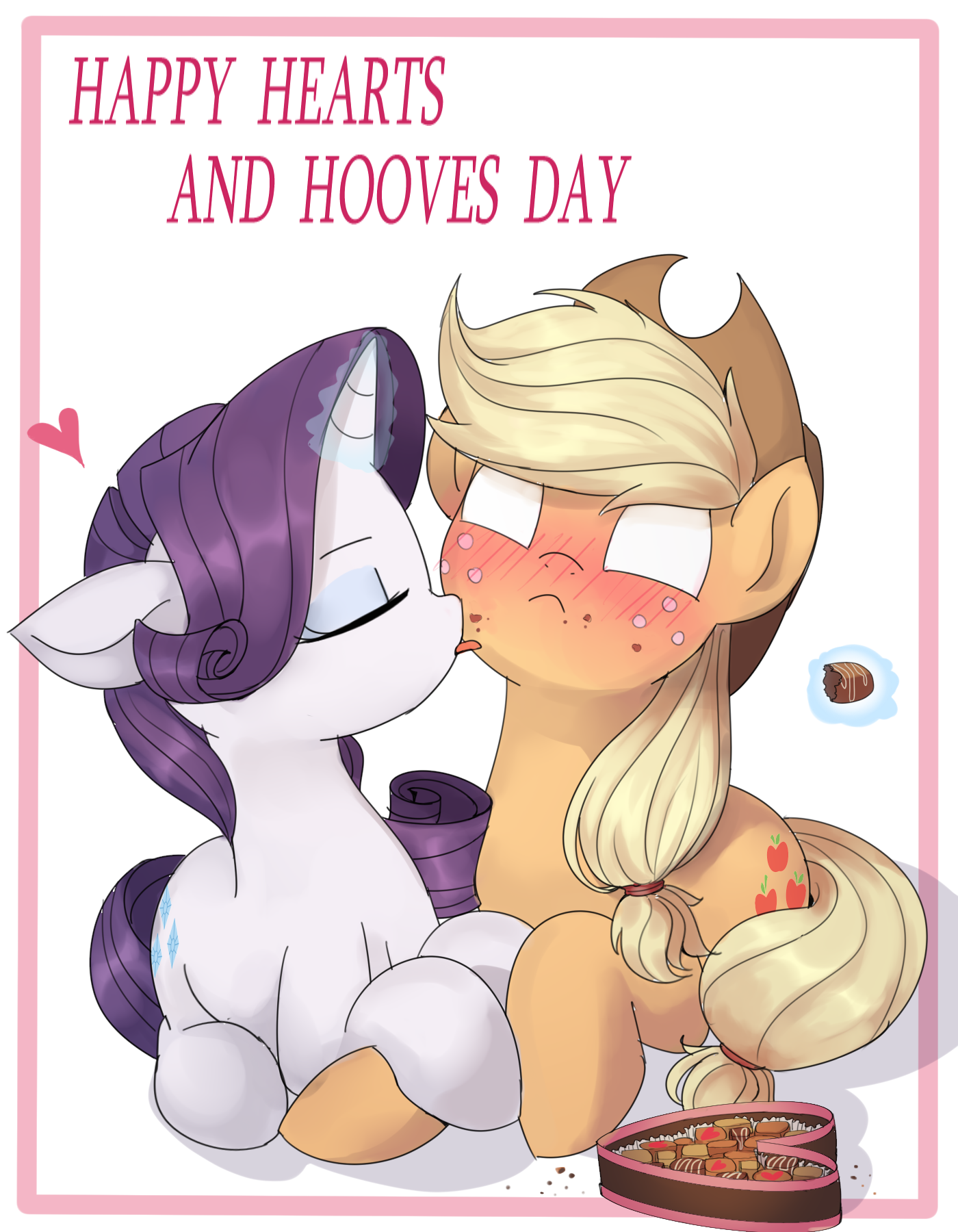 Valentine - My Little Pony, PonyArt, Applejack, Rarity, Шиппинг, MLP Lesbian, Looknamtcn