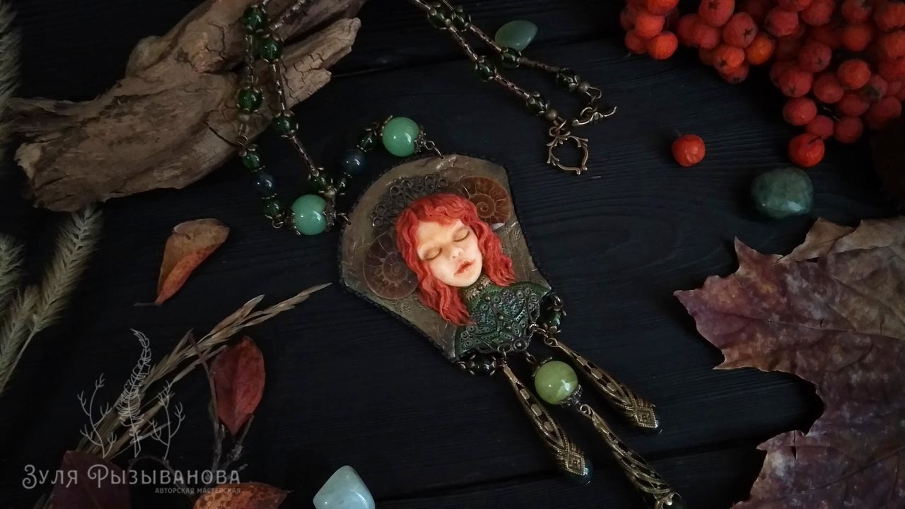 Witch Katarina - My, Needlework without process, Polymer clay, Decoration, Witches, Redheads, Longpost