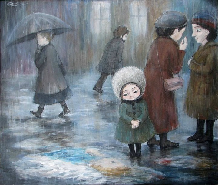 When childhood doesn't go away - Painting, Painting, Children, Animals, Longpost