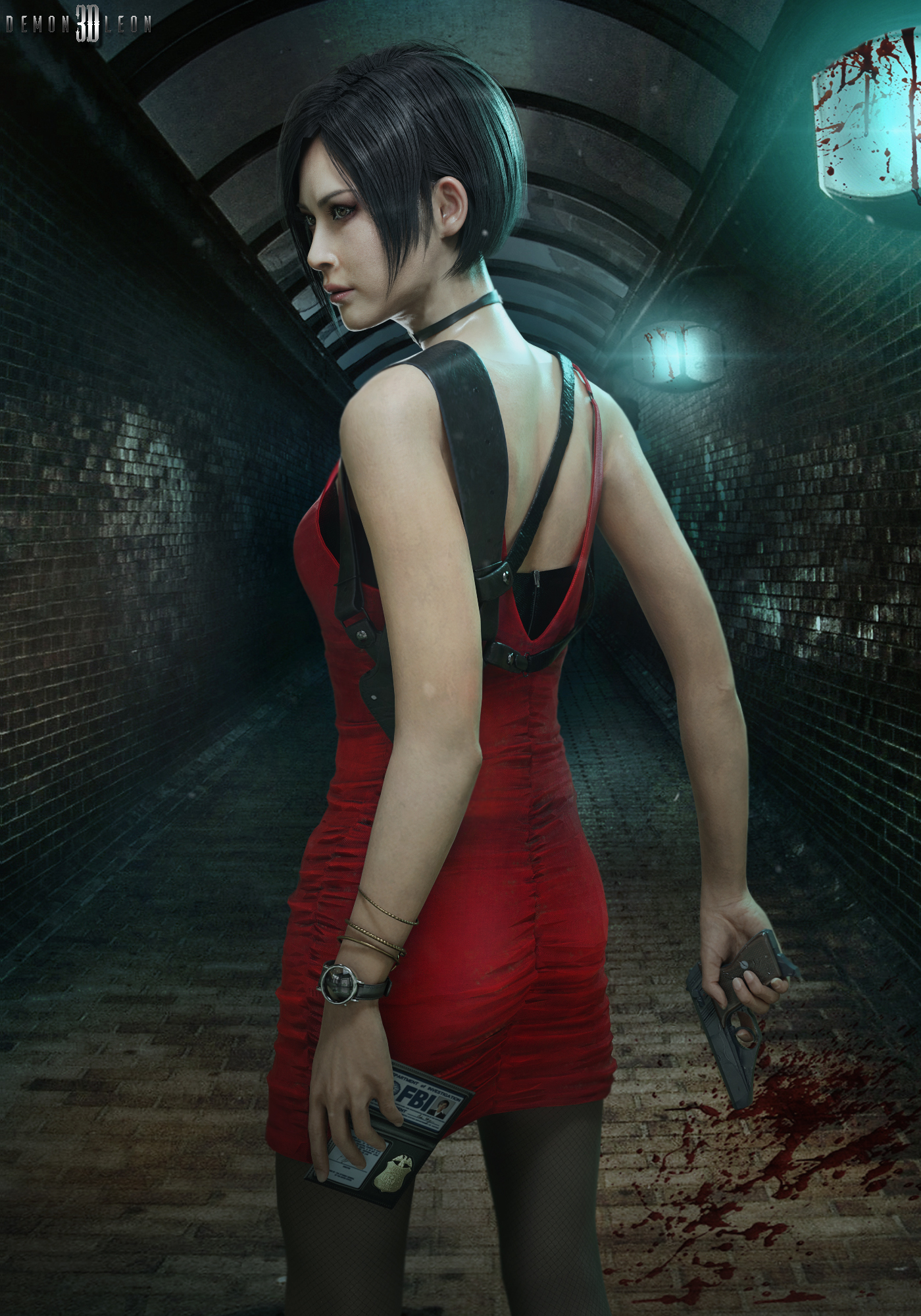 Ada Wong - Арт, 3D, Resident Evil, Capcom, Ada Wong, Игры, Demonleon3d, ФБР