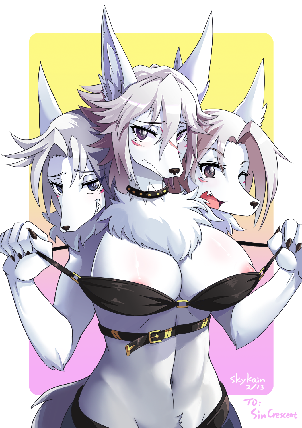 Cerberus Girl - NSFW, Skykain, , Cerberus, Furry canine, Furotica, Furry