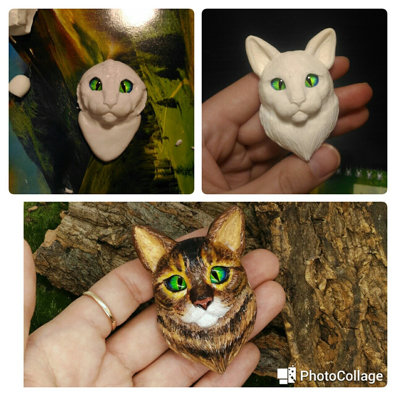 Jewelry made of polymer clay. Animalism - My, Brooch, cat, Decoration, Polymer clay, Handmade, Longpost