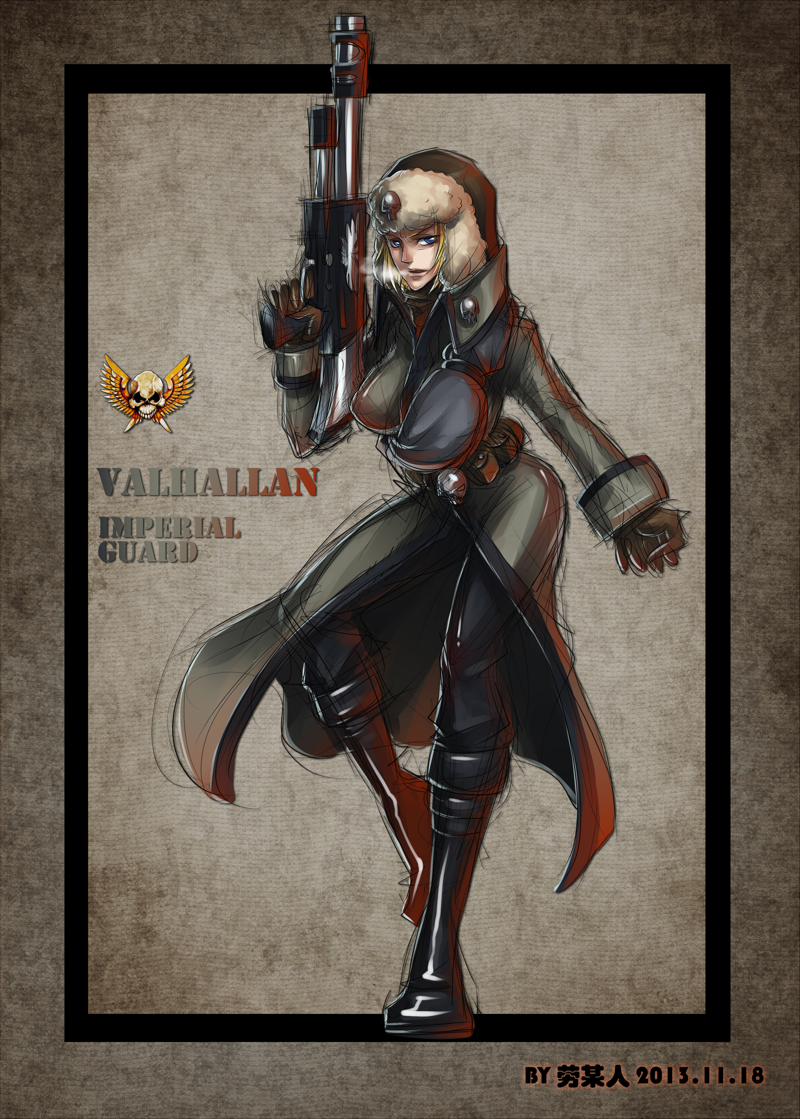 Kawaii Guard - Wh other, Anime art, Astra Militarum, Imperial guard, Warhammer 40k, Wh r63, Rule 63, Longpost