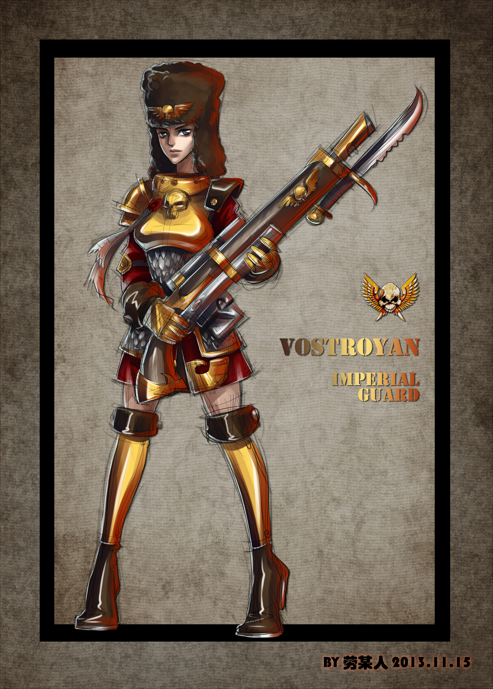 Kawaii Guard - Wh other, Anime art, Astra Militarum, Imperial guard, Warhammer 40k, Wh r63, Rule 63, Longpost