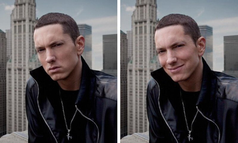 Eminem never smiles so I forced him. - Eminem, Smile, Photoshop, Longpost